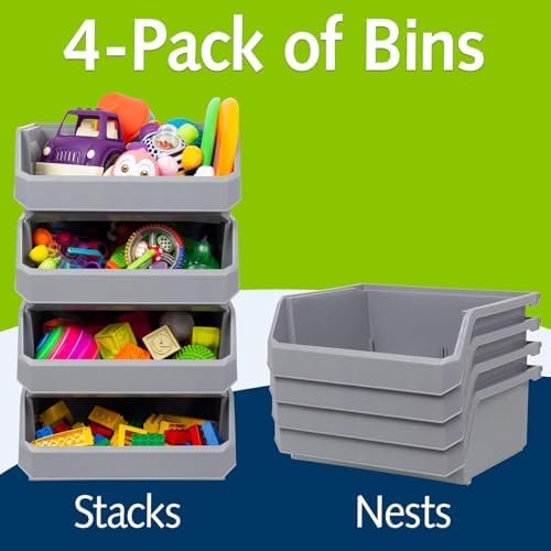 ReadySpace Extra Large Stackable Plastic Storage Bins - Image 4