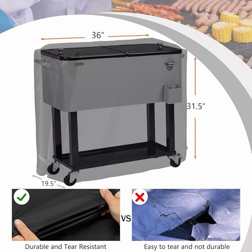 Cooler Cart Cover for 80-100 Qt Patio Rolling Ice Cart - Image 3