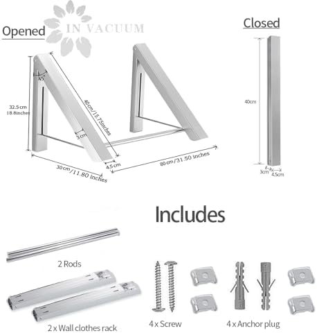 Clothes Drying Rack Folding Indoor, Wall Mounted Drying Racks - Image 6