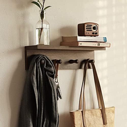 Entrance Coat Rack ，Coat Hooks, Wall-Mounted Wooden Hook Rack, Wall-Mounted - Image 3
