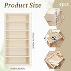 JJUNW 4 Pcs Velvet Sunglasses Organizer Tray, 6 Grids Beige - Image 2