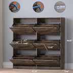 BORNOON Shoe Cabinet with 6 Flip Drawers, Slim Narrow Shoe Storage Cabinet - Image 2