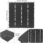 44 Pack Plastic Interlocking Decking Tiles, 12x12 Inch Waterproof Outdoor Floor - Image 2
