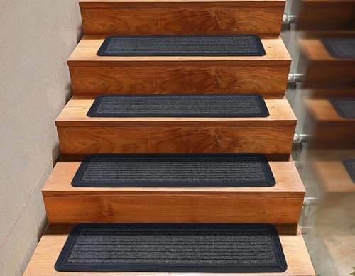 Stair Treads — 4 Pack 10x30 inch Polypropylene Rubber Stair Mats by Unknown