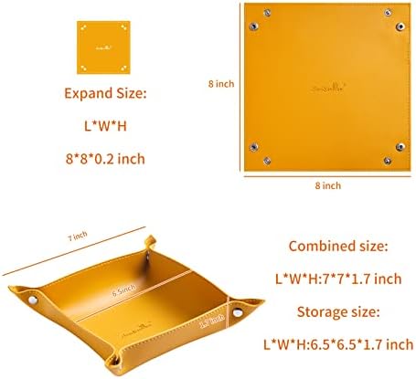 Leather Jewelry Valet Tray for Women and Man, Portable Entryway Table Tray - Image 2