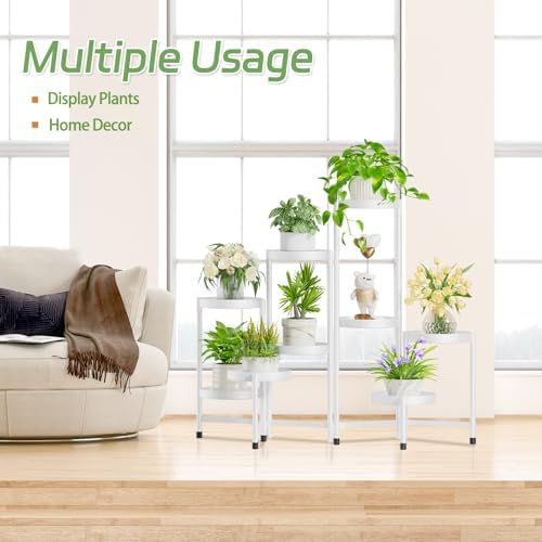 iDavosic.ly Plant Stand Indoor Outdoor, 9 Tier Metal Corner Shelf - Image 5