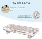Wood Bathroom Tray Farmhouse Decor Kitchen Soap Holder 8.7"X3.6" Retrowhite - Image 2