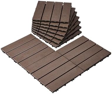 VEVOR Interlocking Deck Tiles Plastic Wood, 27 Pack, Patio Floor Decking by VEVOR