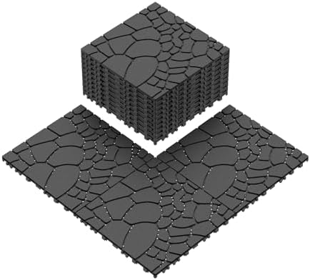 44 Pack Interlocking Deck Tiles, All-Weather Outdoor Deck Tiles by Unknown