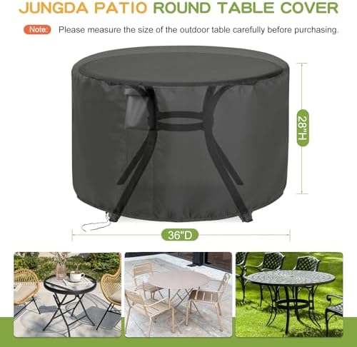 Patio Furniture Cover Round for 36 Inch Outdoor Dinner Table - Image 2
