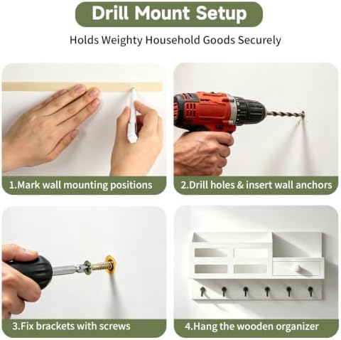 White Key and Mail Holder for Wall - Image 7