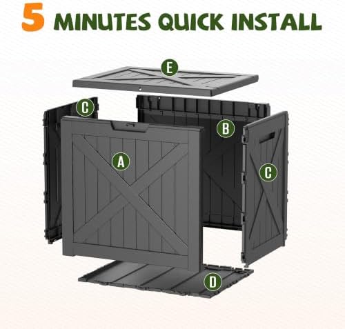 40 Gallon Waterproof Resin Deck Box, Outdoor Toy Storage Box Lock Bin - Image 7