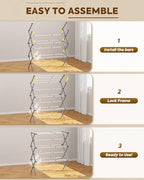 KINGBOARD 3-Tier Extendable Clothes Drying Rack - Image 5