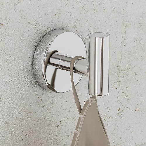 4 Pack Bath Towel Hooks, Wall Mount Towel Holder Chrome Finish Towel Rack - Image 2