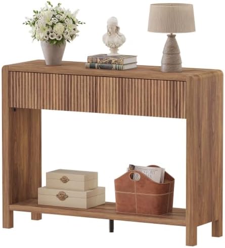FATORRI Console Table with Storage, Mid-Century Farmhouse Entryway Table with by FATORRI
