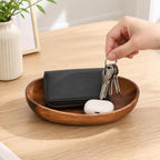 Oval Wood Key Bowl for Entryway Table, Small Wooden Bowl for Keys - Image 4