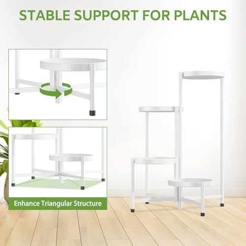 iDavosic.ly 4 Tier Large Plant Stand Indoor Outdoor, 10 In Wide Tray - Image 5