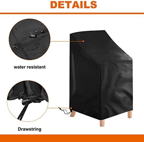 Waterproof Stackable Chair Covers, Uranshin Outdoor Patio Furniture Covers - Image 3