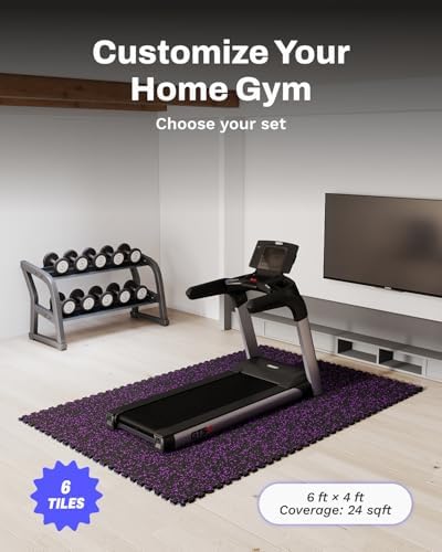 AIRHOP 0.56in Thick 24 Sq Ft Exercise Equipment Mats, 6 Tiles Upgraded Rubber - Image 4