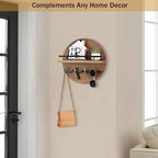 Key Holder Wall Mount with Shelf and Hooks, Mail Organizer - Image 2