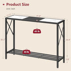 Tajsoon Console Table 41.8", 2 Tier Entryway Table - Image 3