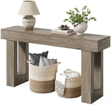 LITTLE TREE 63 Inches Long Sofa Table, Modern Console Table - Image 6