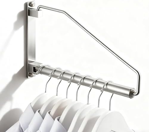 Folding Wall Mounted Clothes Hanger Rack Clothes Hook Solid Brass by NEWRAIN
