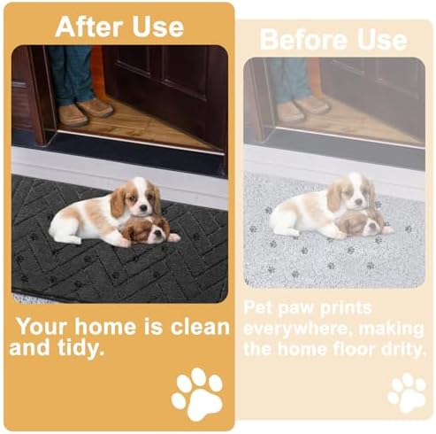Tindbea Dog Door Mat for Mud Paws, Dirt Trapper Mud Mat - Image 3
