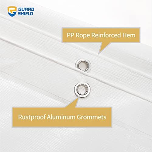 GUARD SHIELD Heavy Duty Tarp 10x20 Feet White Multi Purpose Thick Waterproof - Image 4