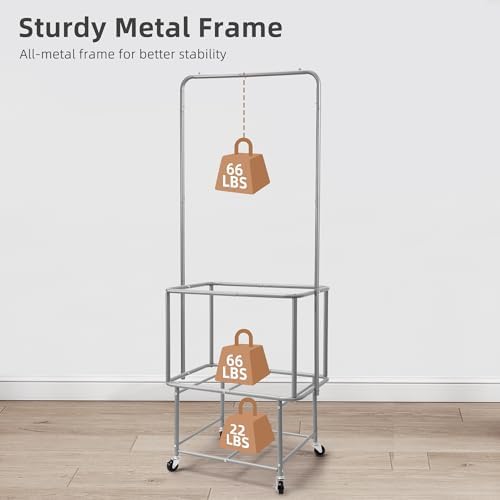 STORAGE MANIAC Rolling Laundry Cart - Image 3