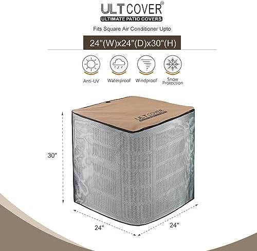 ULTCOVER 2 in 1 Air Conditioner Defender Cover 24W x 24D x 30H in - Image 2