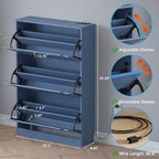 BORNOON Shoe Cabinet with Odor Control and Back Panels, Deodorizing Slim 3-Flip - Image 2