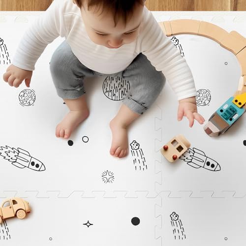 PIGLOG Baby Play Mat, 72x48-Inch Baby Foam Play Mat, 6-Piece Interlocking Foam - Image 3