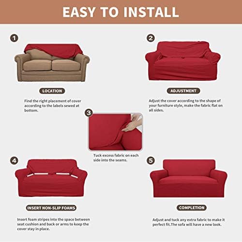 Easy-Going 100% Waterproof Loveseat Couch Cover Stretch Jacquard Sofa Cover - Image 5