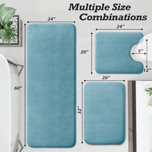 HUXMEYSON Bathroom Rugs Sets 3 Piece, Non-Slip & Quick Dry Bath Mat Set - Image 2