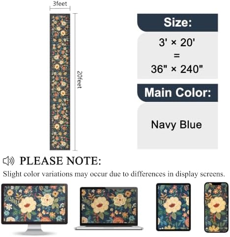 DUKINO 3x20 Runner Rug for Hallway, Floral Washable Runner Rug - Image 2