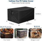 Outdoor Fire Pit Cover Rectangular Waterproof-50x38x23in - Image 2