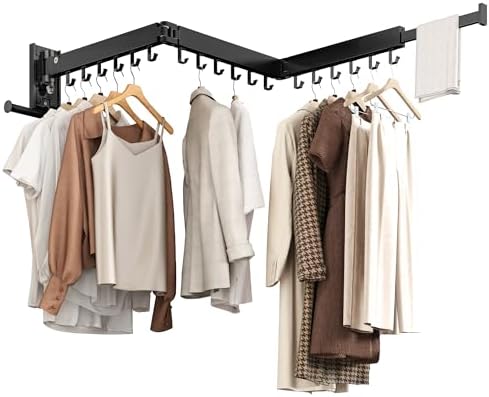 Wall Mounted Collapsible Clothes Drying Rack, Space-Saving Laundry Drying Rack by CHAHUANV