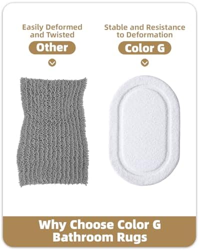 Color&Geometry Oval White Bathroom Rugs 32x20, Extra Soft Absorbent Microfiber - Image 7