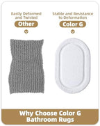 Color&Geometry Oval White Bathroom Rugs 32x20, Extra Soft Absorbent Microfiber - Image 7