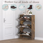 BORNOON Shoe Cabinet with 3-Flip Mirror Drawers, Freestanding Shoe Rack - Image 4