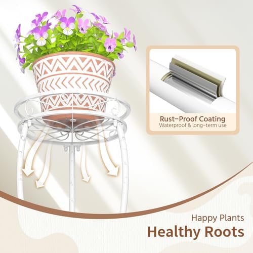 LASZOLA 3 Tiers Metal Corner Plant Flower Stand Tall Indoor Outdoor - Image 5