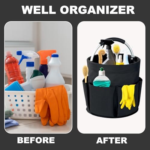 Cleaning Caddy with Handle, 17L Foldable Cleaning Supplies Organizer, Portable - Image 3