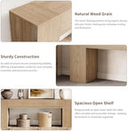 Epecoya 86-Inch Console Table for Living Room, Light Oak Brown - Image 5