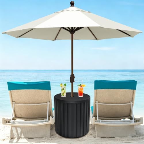 LZRS Patio Side Table, 2-in-1 Patio Umbrella Side Table - Image 2