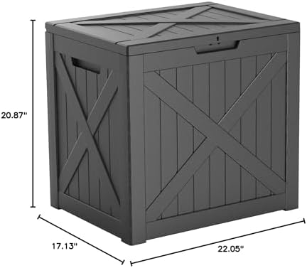 32 Gallon Waterproof Outdoor Storage Box, UV Resistant Resin Deck Box - Image 2