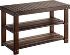 Pipishell 3 Tier Bamboo Shoe Rack Bench by Pipishell