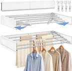 32'' Wall Mounted Clothes Drying Rack, Foldable & Collapsible Wall Mount by HOIGRBOMUS