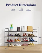 Kitsure Shoe Rack for Closet, Shoe Storage, 42.1" Wide - Image 3