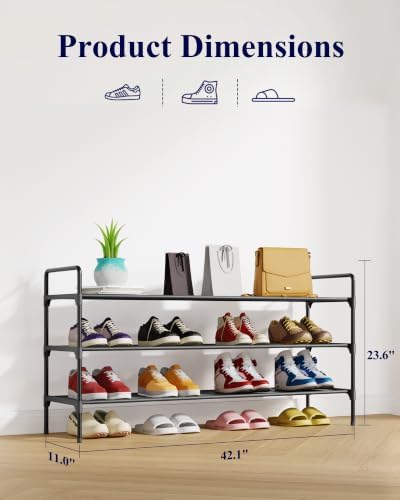 Kitsure Shoe Rack for Closet, Shoe Storage, 42.1" Wide - Image 3